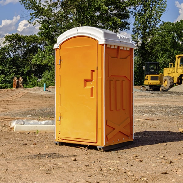 how often are the portable restrooms cleaned and serviced during a rental period in Aurora